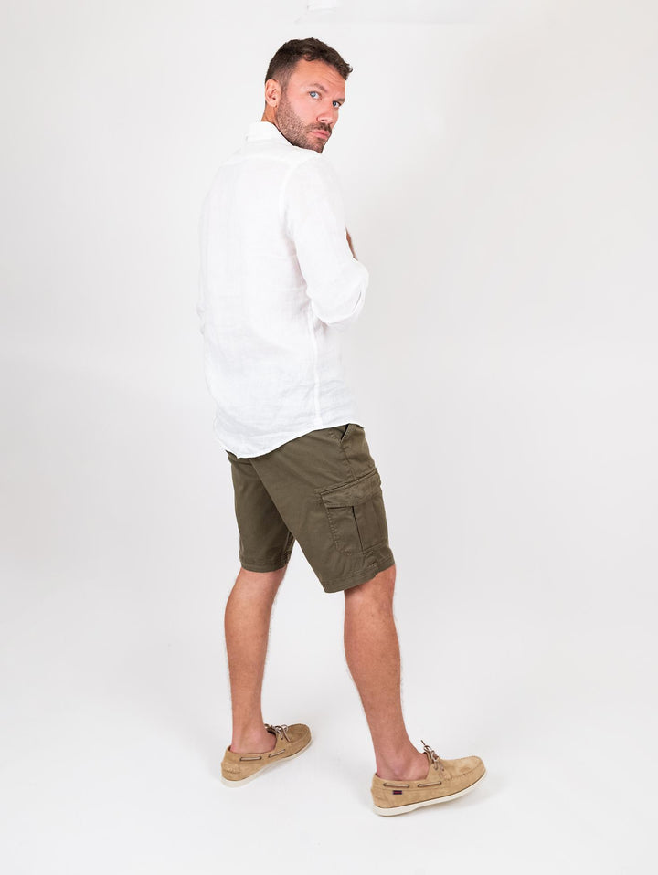 Bermuda cargo in cotone verde militare