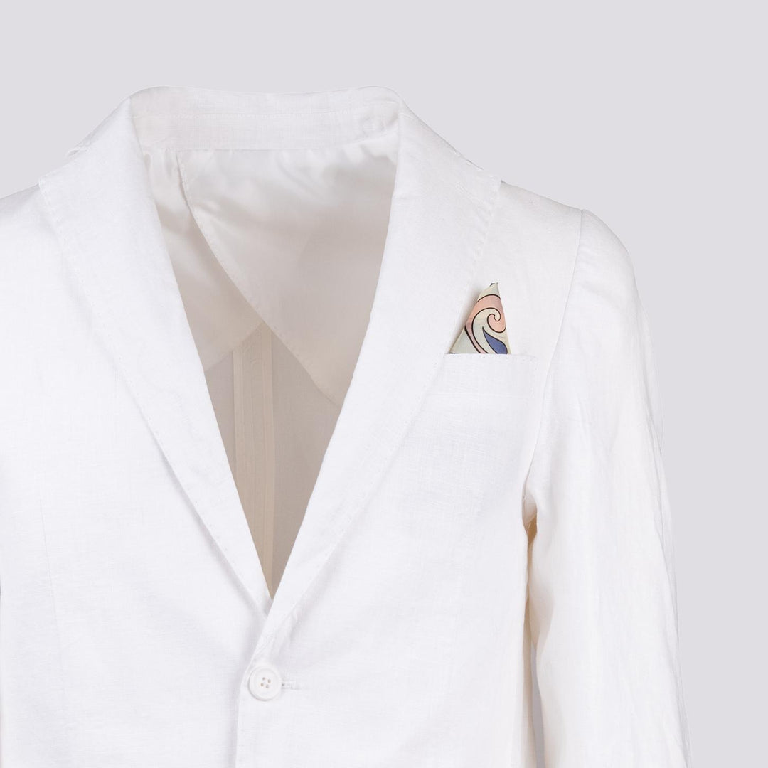 Blazer sfoderato in lino bianco