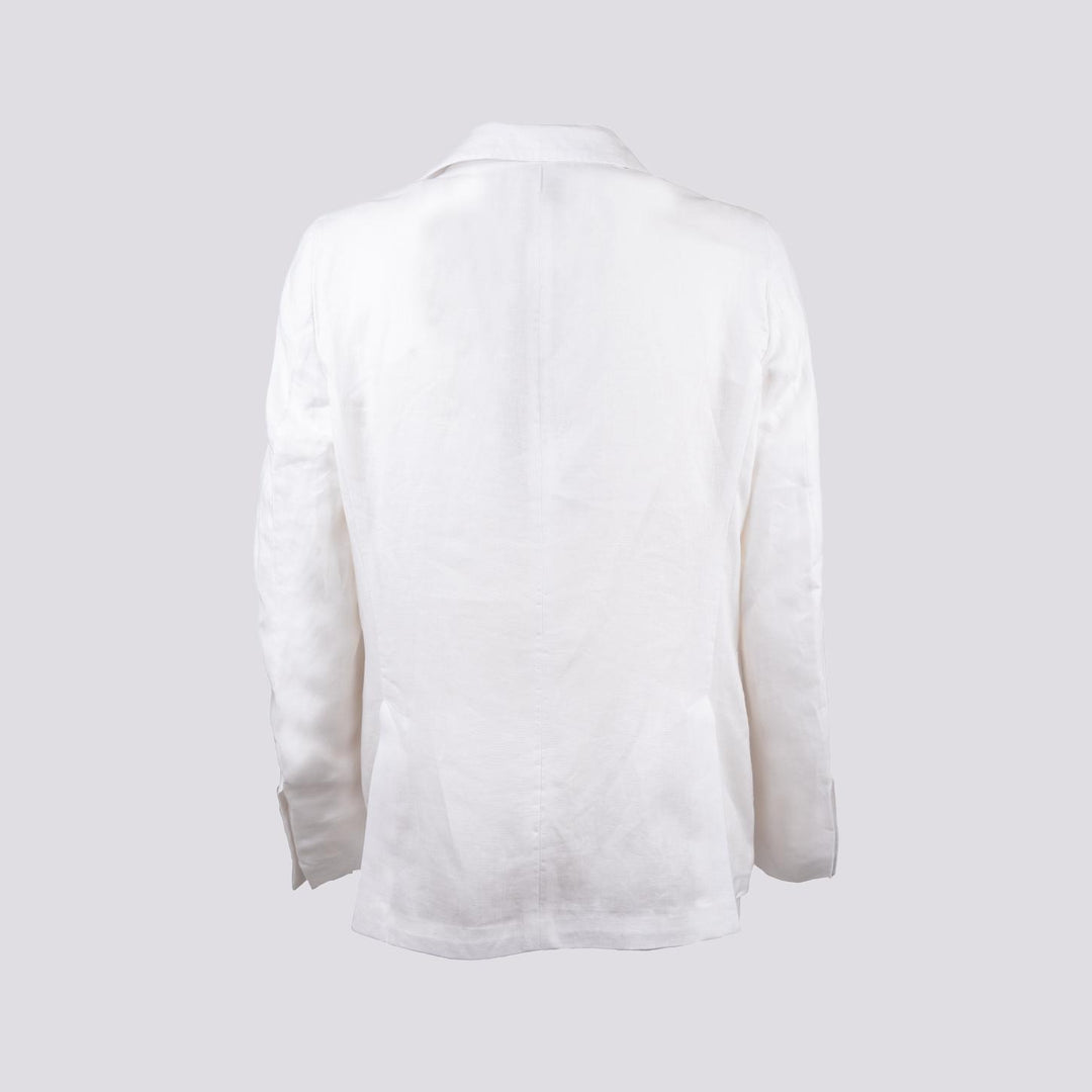 Blazer sfoderato in lino bianco