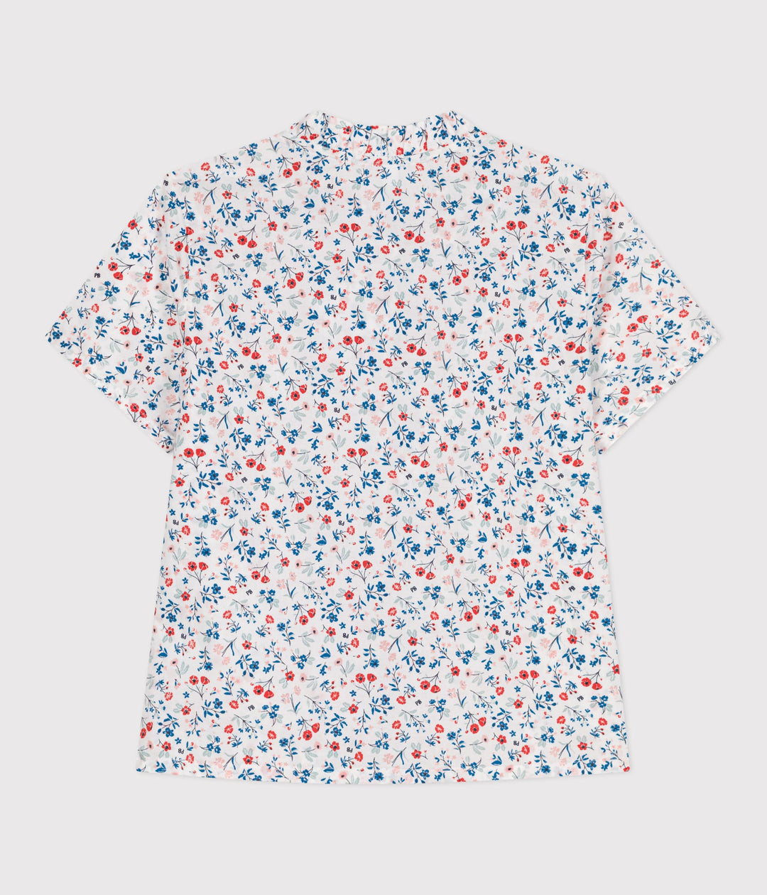 Blusa a maniche corte in cotone a fiori bambina
