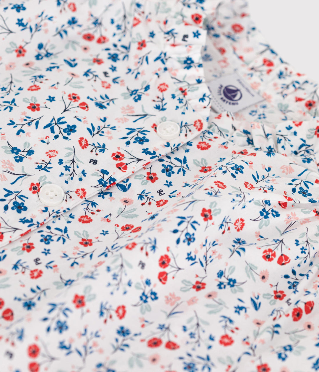 Blusa a maniche corte in cotone a fiori bambina