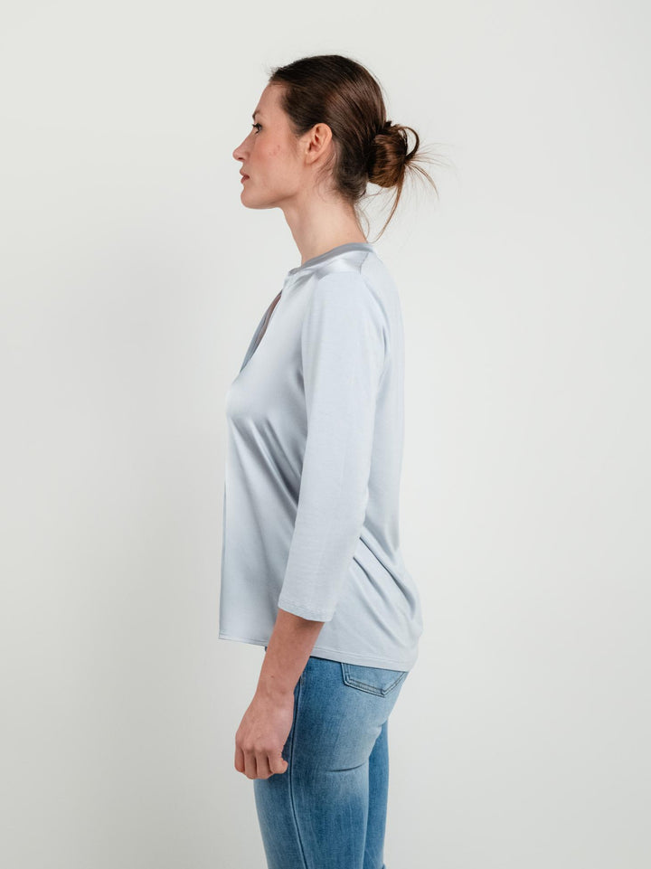 Blusa in seta ghiaccio