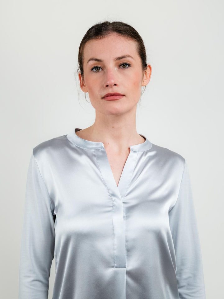 Blusa in seta ghiaccio