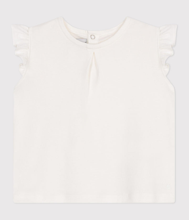 Blusa senza maniche in cotone bianco