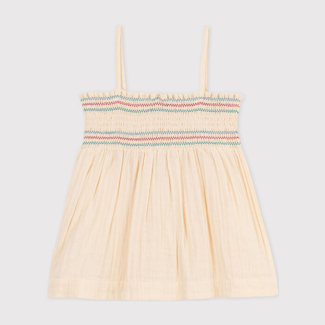 Blusa senza maniche in garza di cotone bambina
