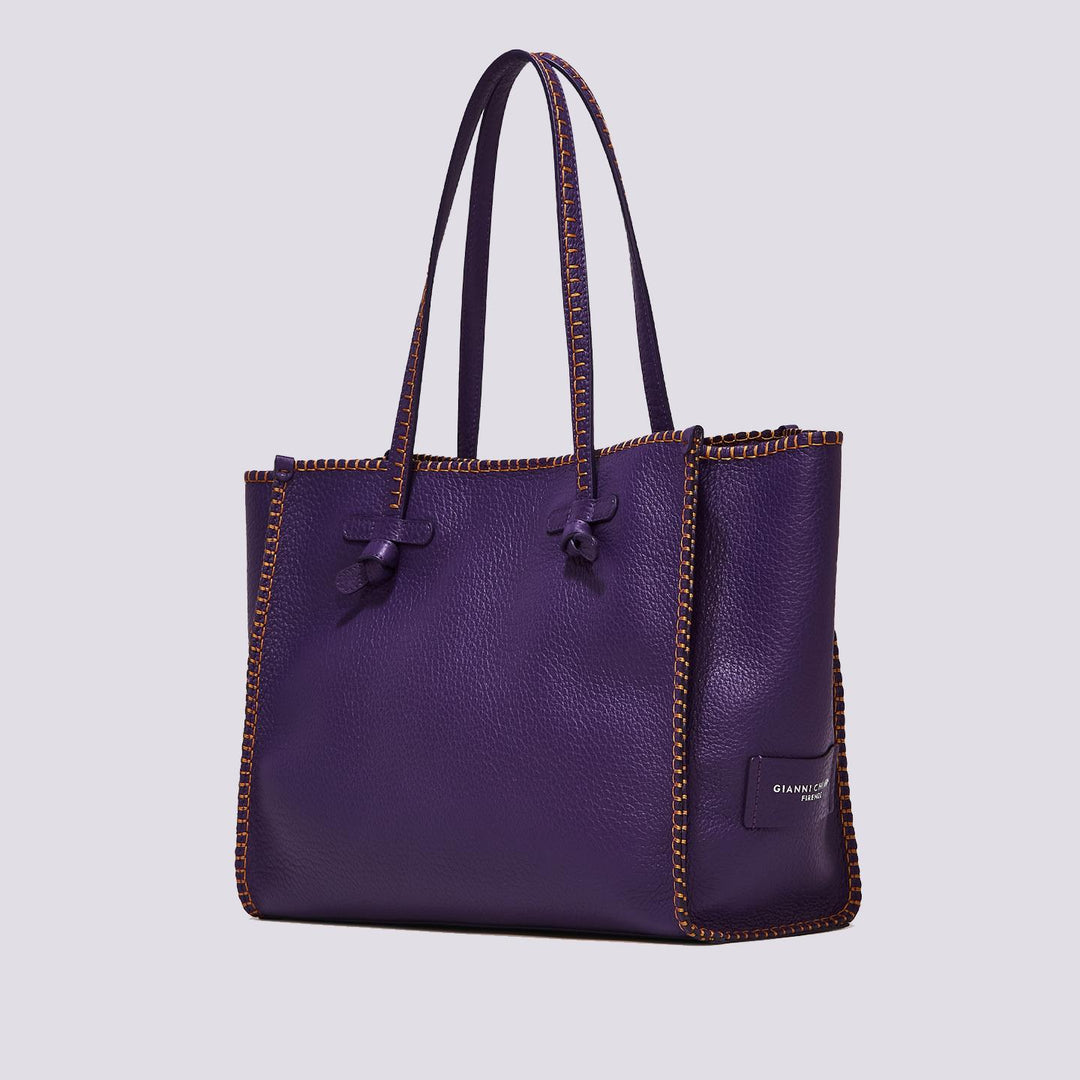 Borsa in pelle martellata viola Marcella