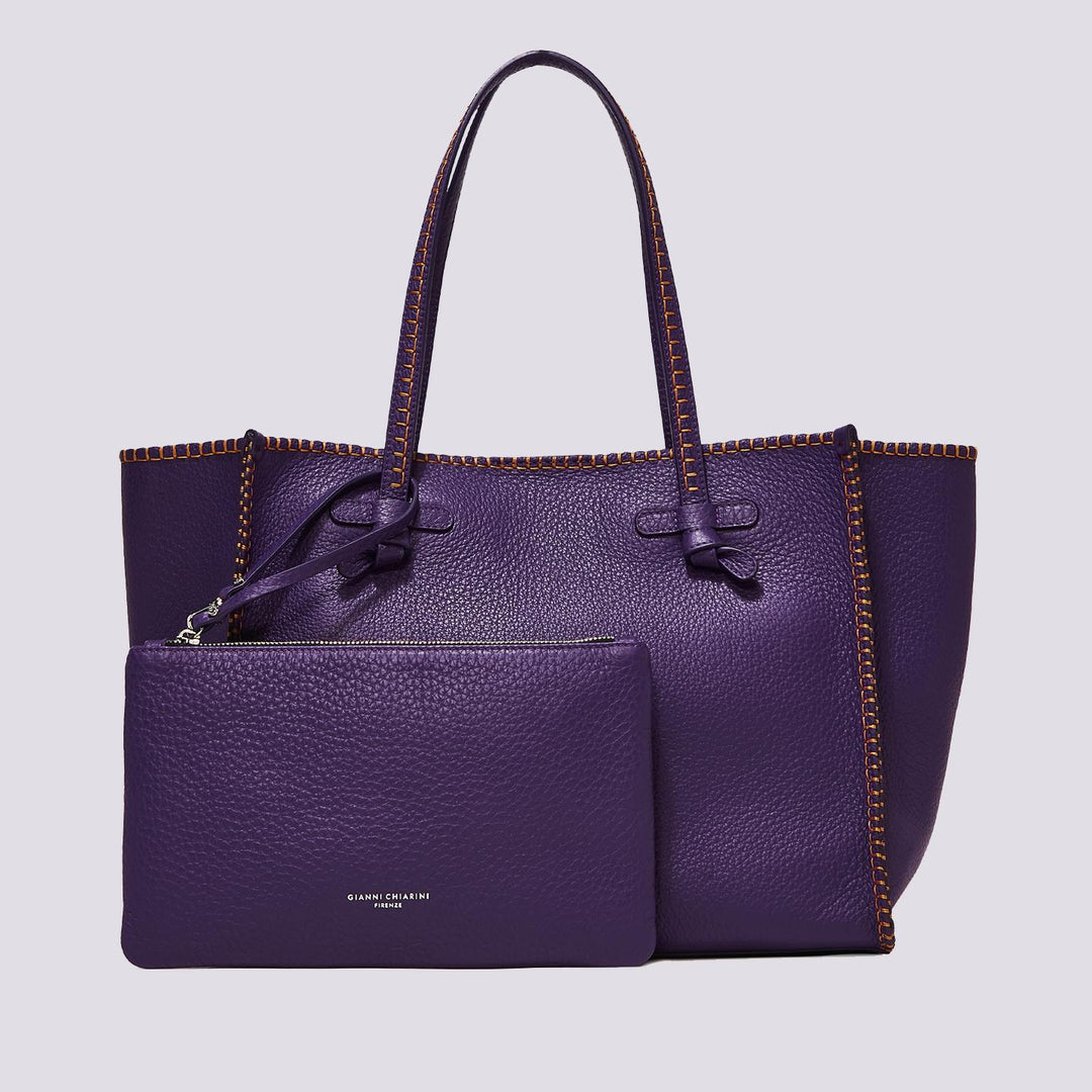 Borsa in pelle martellata viola Marcella