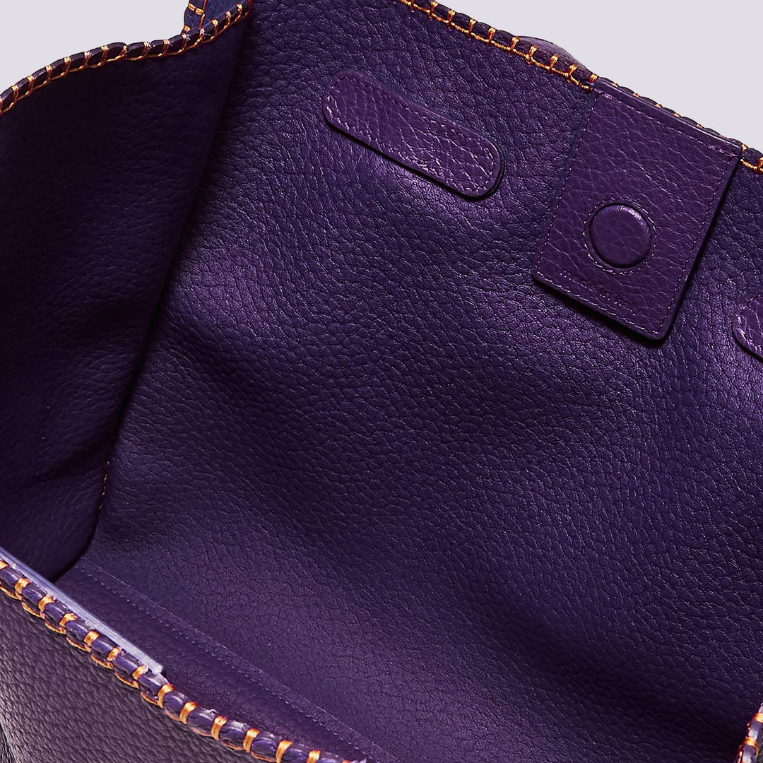 Borsa in pelle martellata viola Marcella