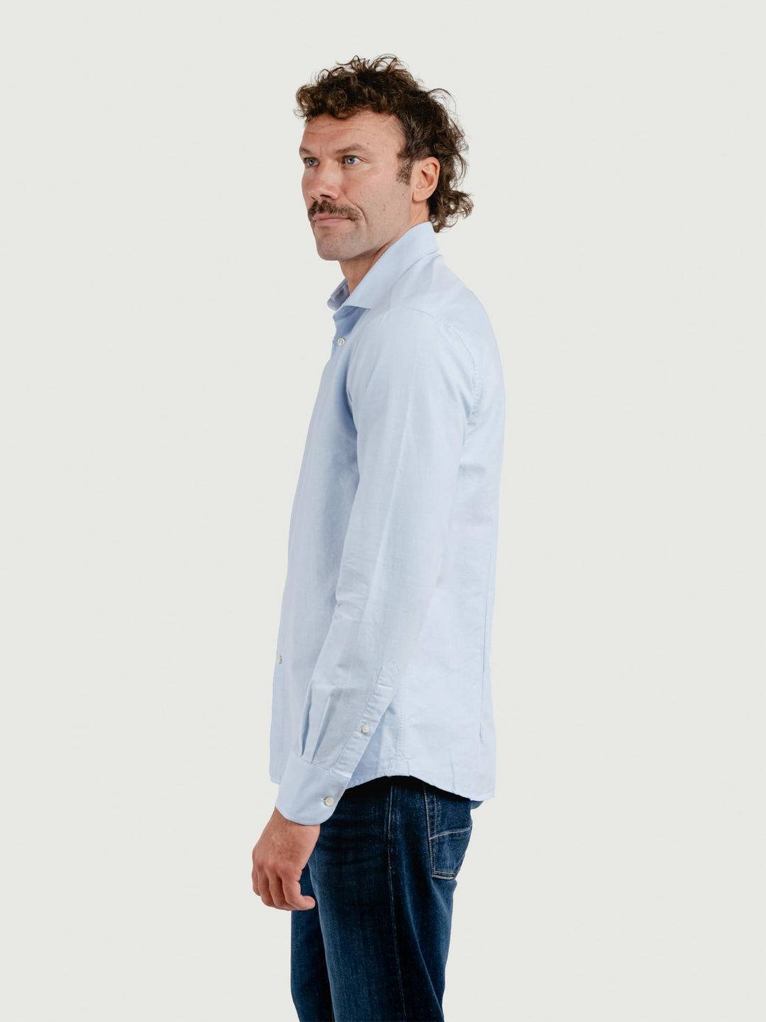 CAMICIA AARON IN COTONE OXFORD AZZURRA