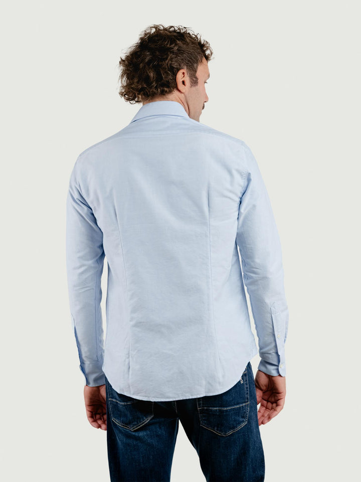 CAMICIA AARON IN COTONE OXFORD AZZURRA