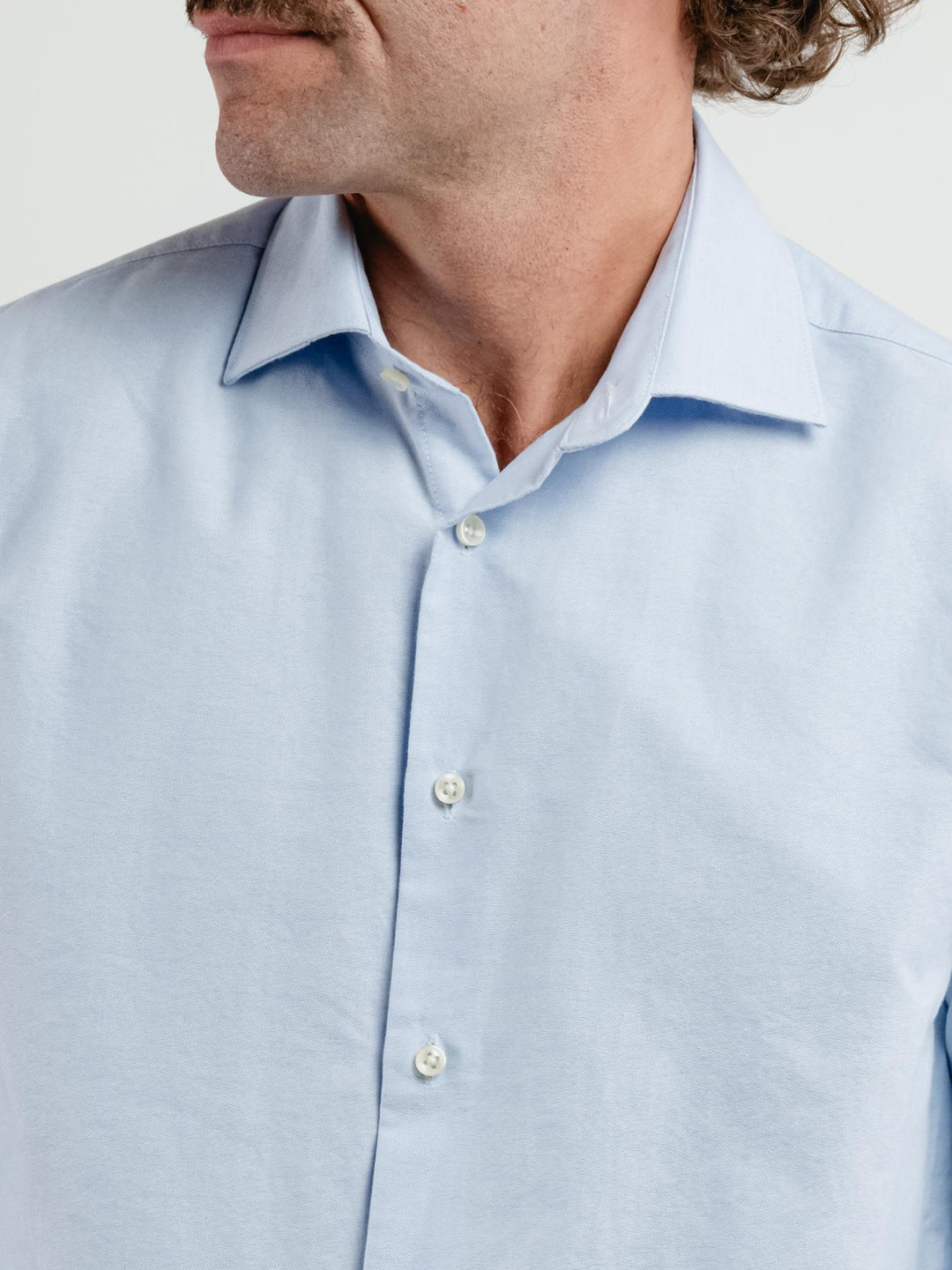 CAMICIA AARON IN COTONE OXFORD AZZURRA