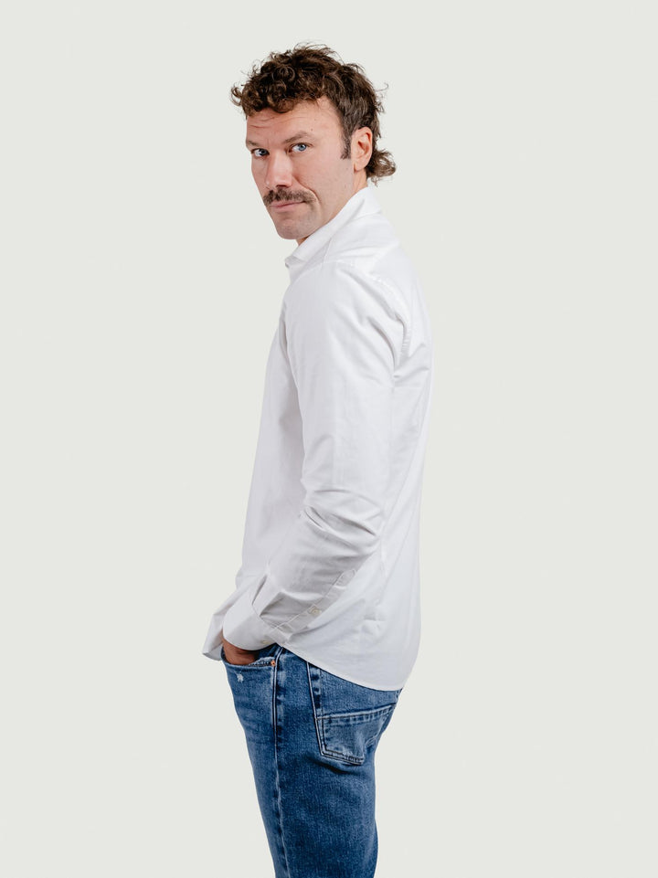 CAMICIA AARON IN COTONE OXFORD BIANCA