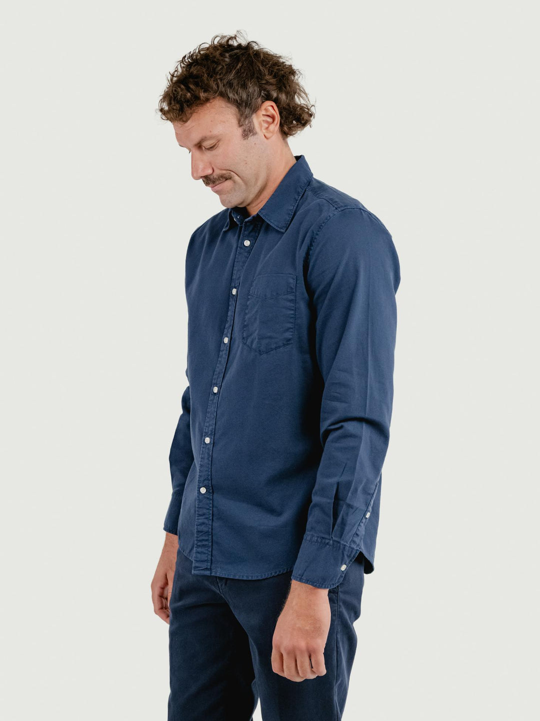 CAMICIA ADAM IN TELA DI COTONE BLU