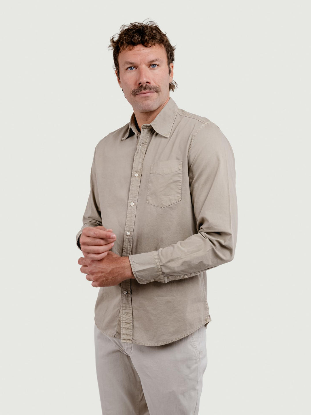 CAMICIA ADAM IN TELA DI COTONE SABBIA