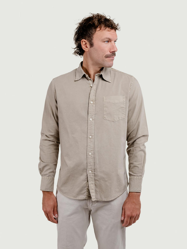 CAMICIA ADAM IN TELA DI COTONE SABBIA