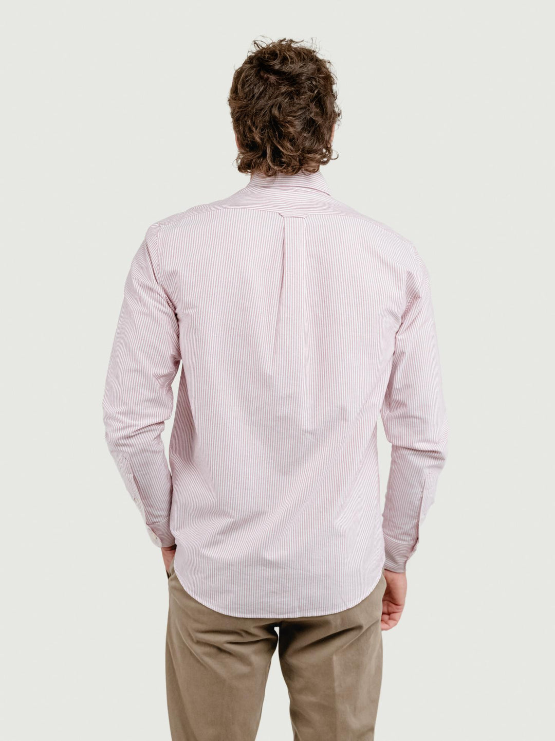 CAMICIA ANDY OXFORD A RIGHE BIANCHE E ROSSE