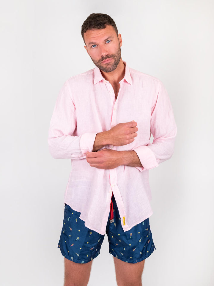 CAMICIA ARTHUR IN LINO ROSA