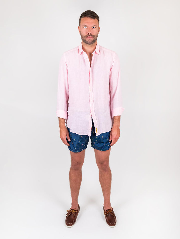CAMICIA ARTHUR IN LINO ROSA