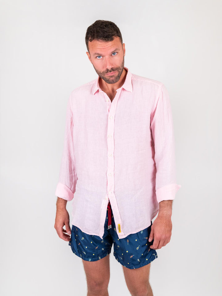 CAMICIA ARTHUR IN LINO ROSA