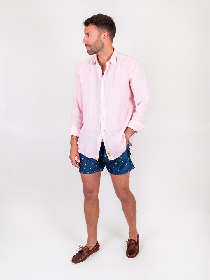 CAMICIA ARTHUR IN LINO ROSA