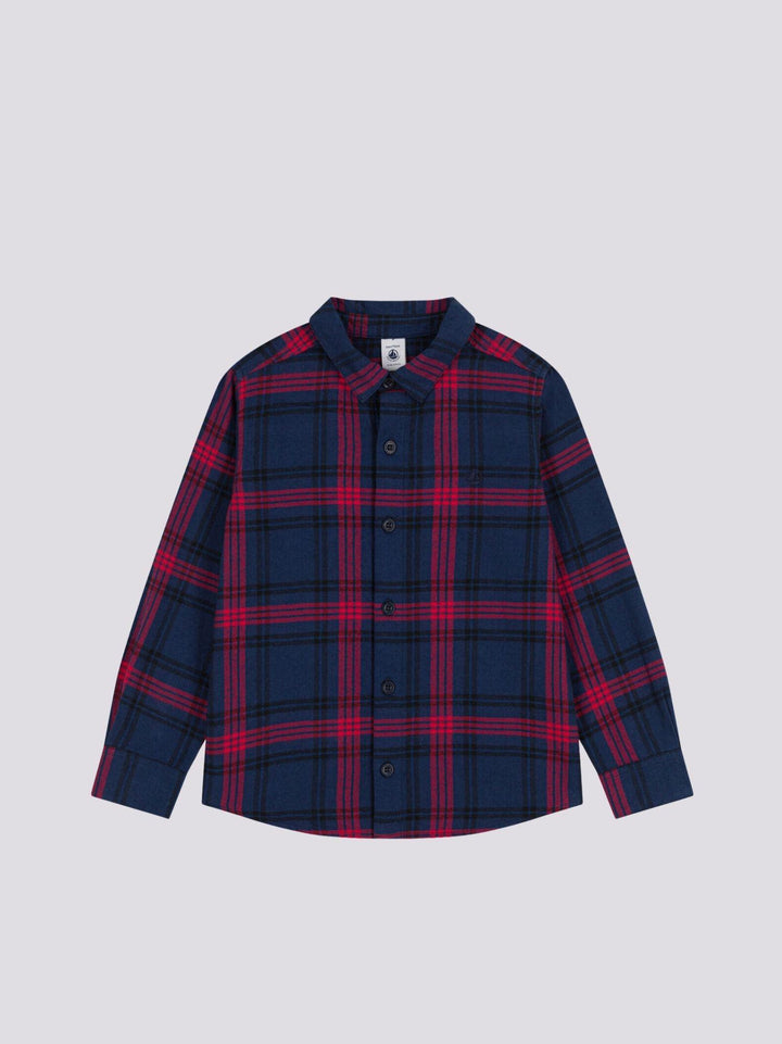 CAMICIA A QUADRI IN FLANELLA DI COTONE BAMBINO