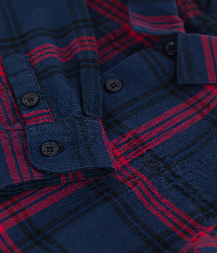 CAMICIA A QUADRI IN FLANELLA DI COTONE BAMBINO