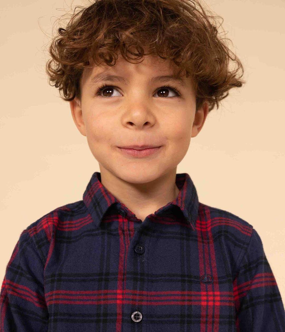 CAMICIA A QUADRI IN FLANELLA DI COTONE BAMBINO