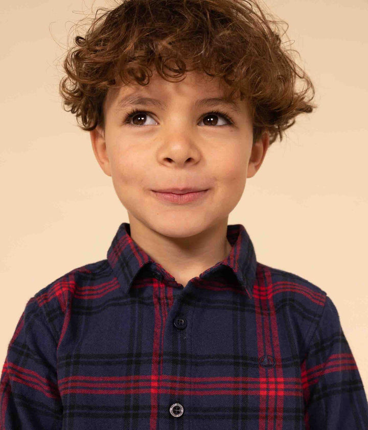 CAMICIA A QUADRI IN FLANELLA DI COTONE BAMBINO