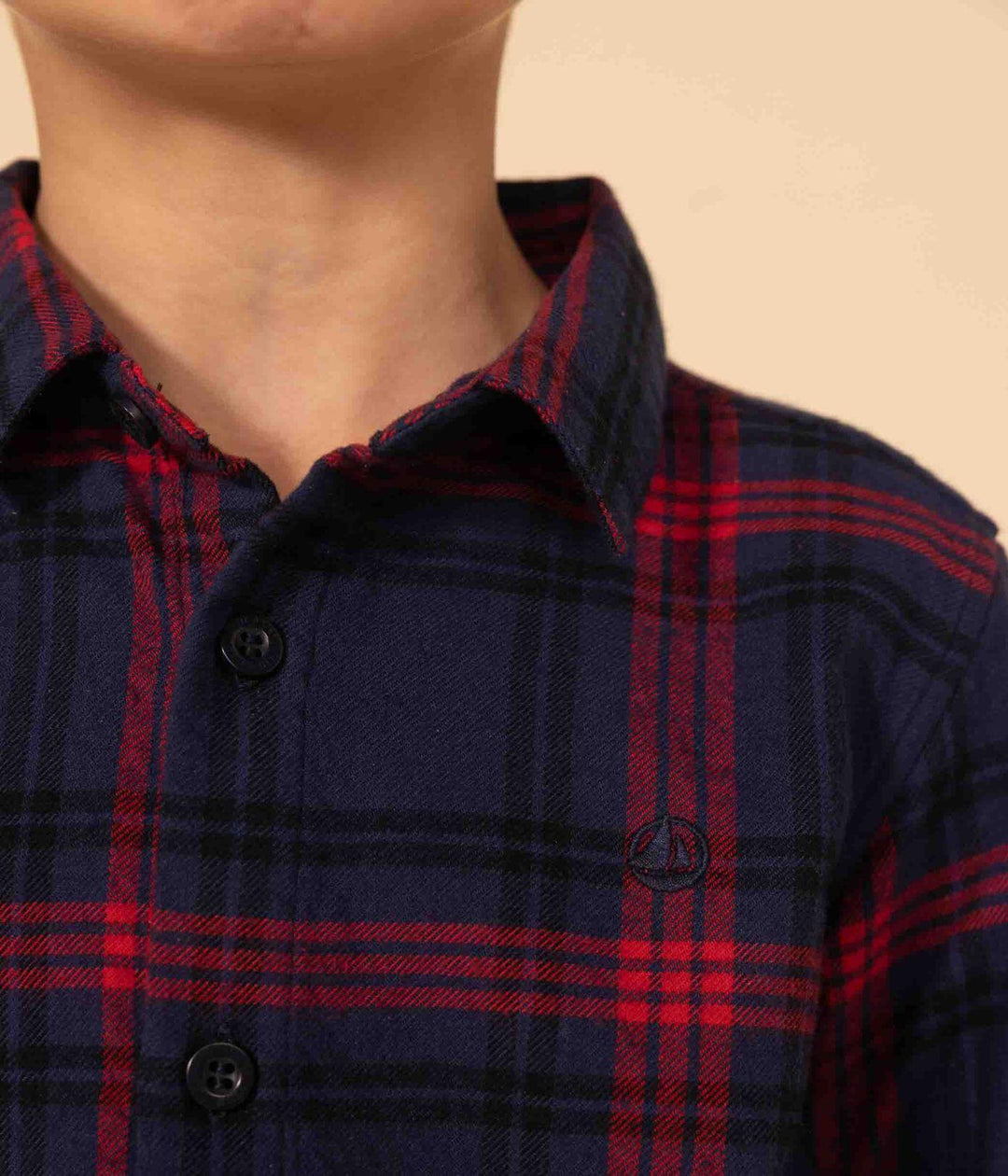 CAMICIA A QUADRI IN FLANELLA DI COTONE BAMBINO