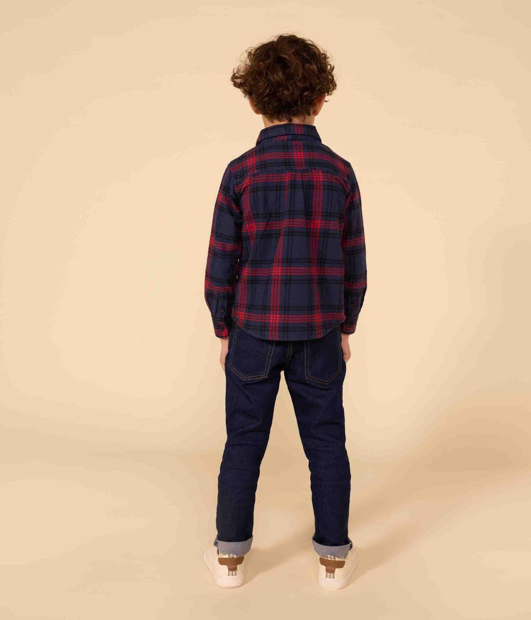 CAMICIA A QUADRI IN FLANELLA DI COTONE BAMBINO