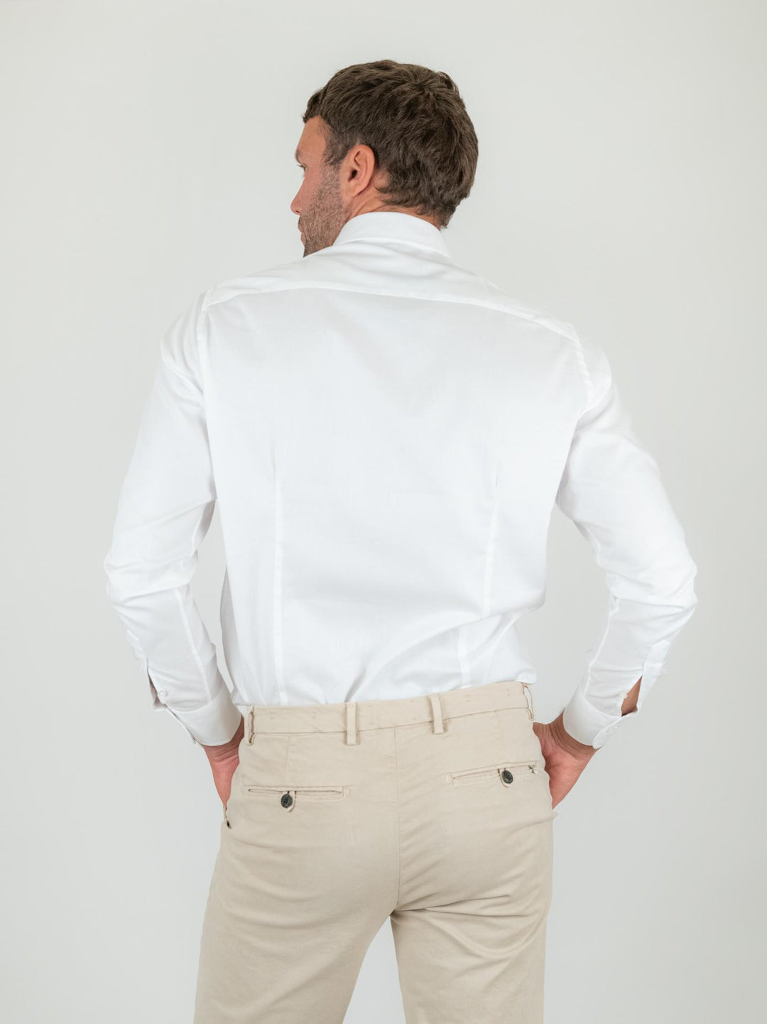 CAMICIA BIANCA IN COTONE CON FANTASIA SPIGATA