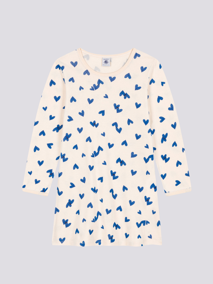 CAMICIA DA NOTTE CUORE BAMBINA IN COTONE
