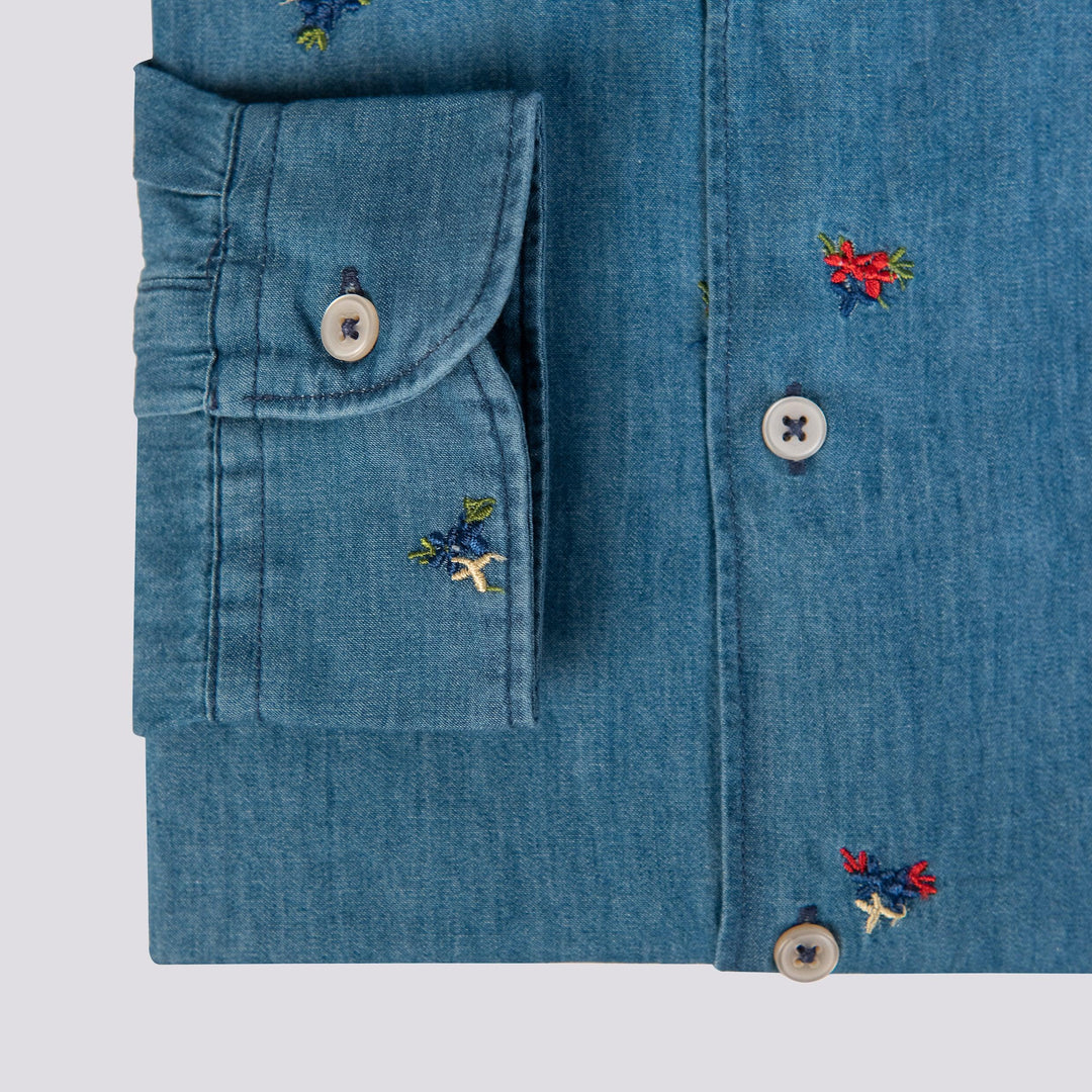 CAMICIA DI JEANS CON APPLICAZIONI
