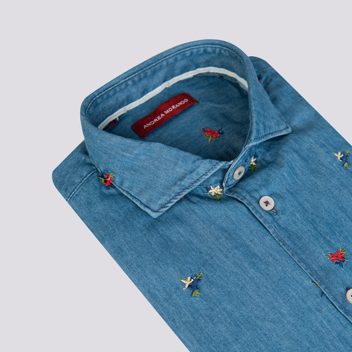 CAMICIA DI JEANS CON APPLICAZIONI