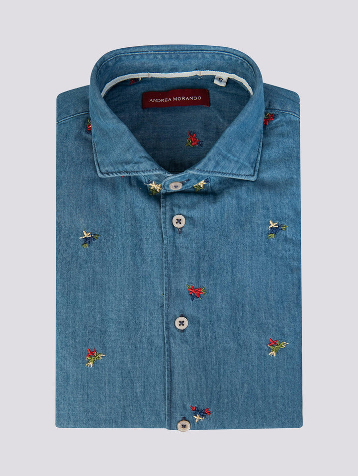CAMICIA DI JEANS CON APPLICAZIONI