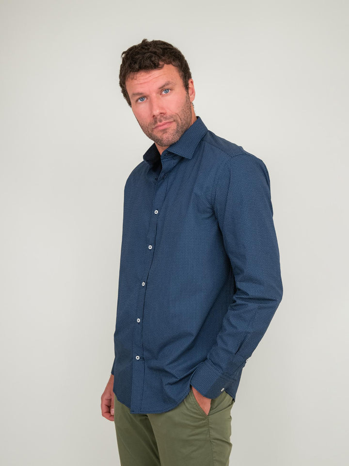 CAMICIA IN COTONE BLU NAVY