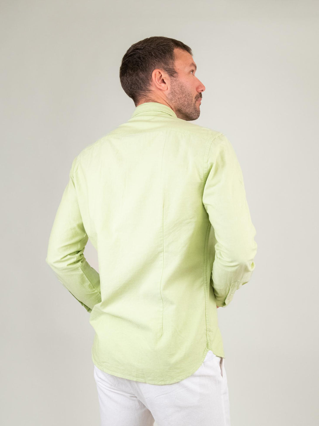 CAMICIA IN COTONE LIME CHIARO
