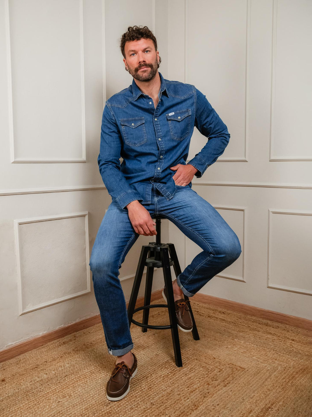 CAMICIA IN DENIM TEXAS LAVAGGIO SCURO