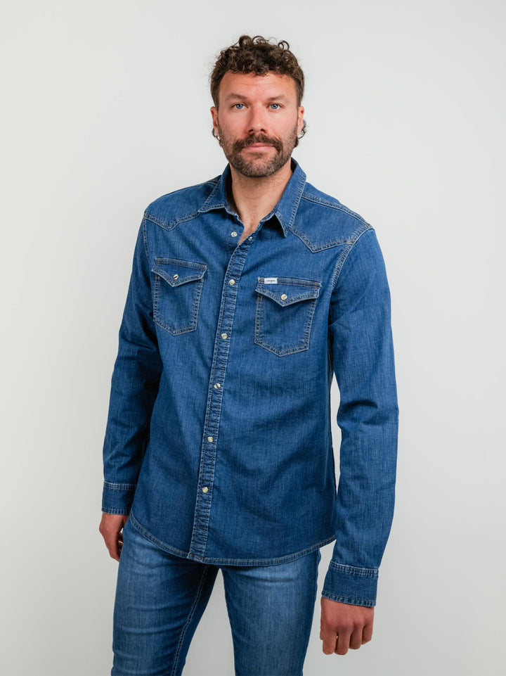 CAMICIA IN DENIM TEXAS LAVAGGIO SCURO