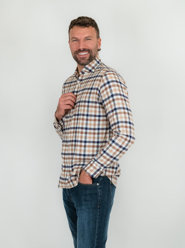 CAMICIA IN FLANELLA DI COTONE A QUADRI