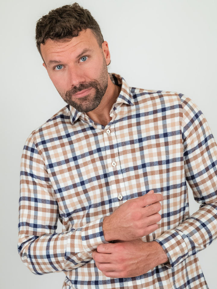 CAMICIA IN FLANELLA DI COTONE A QUADRI