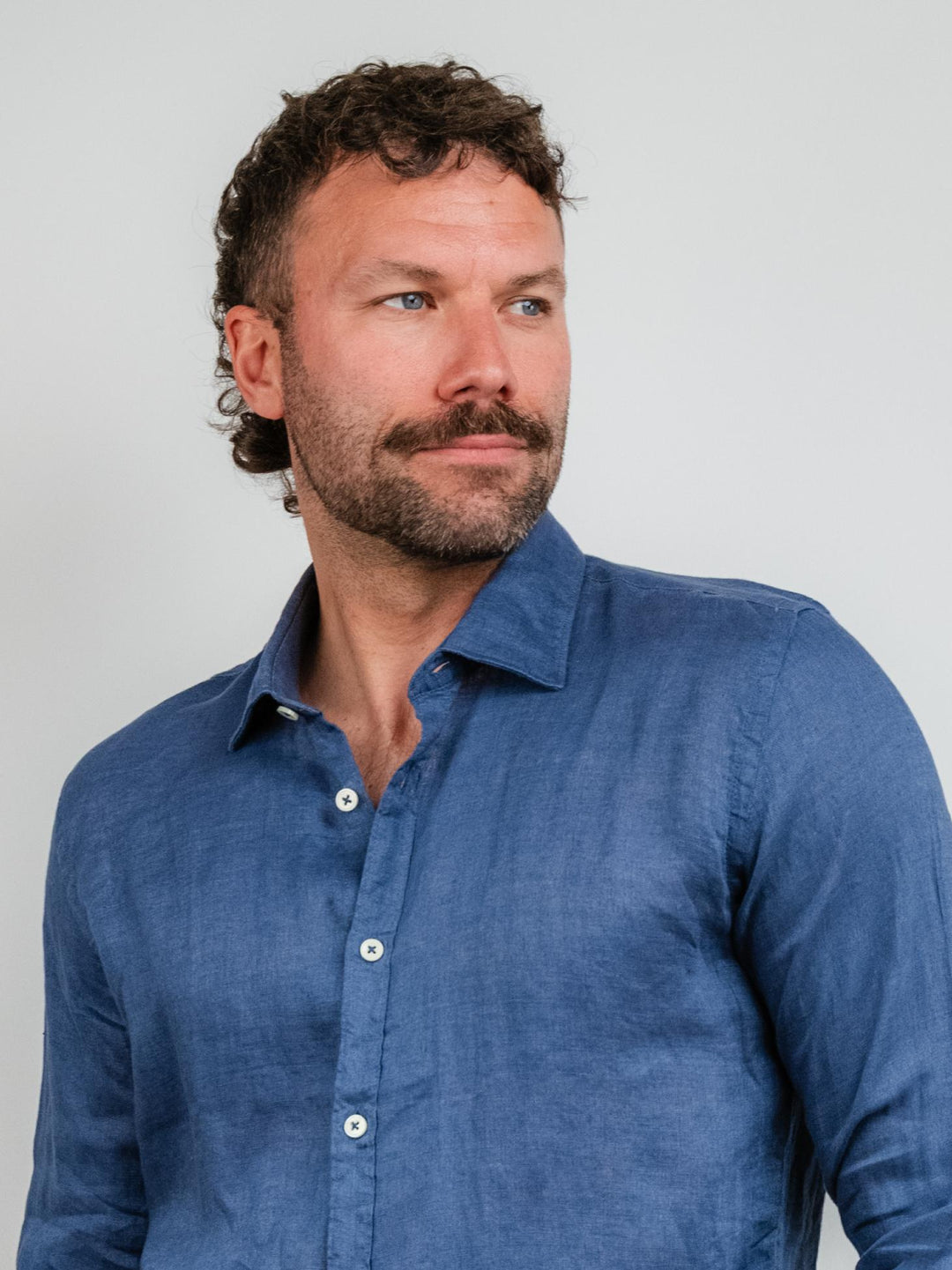 CAMICIA IN LINO BLU JEANS