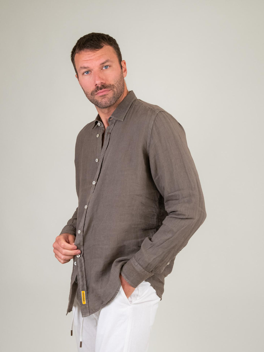 CAMICIA IN LINO FANGO