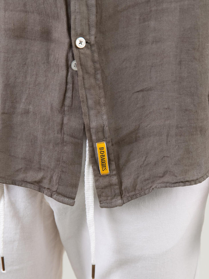 CAMICIA IN LINO FANGO