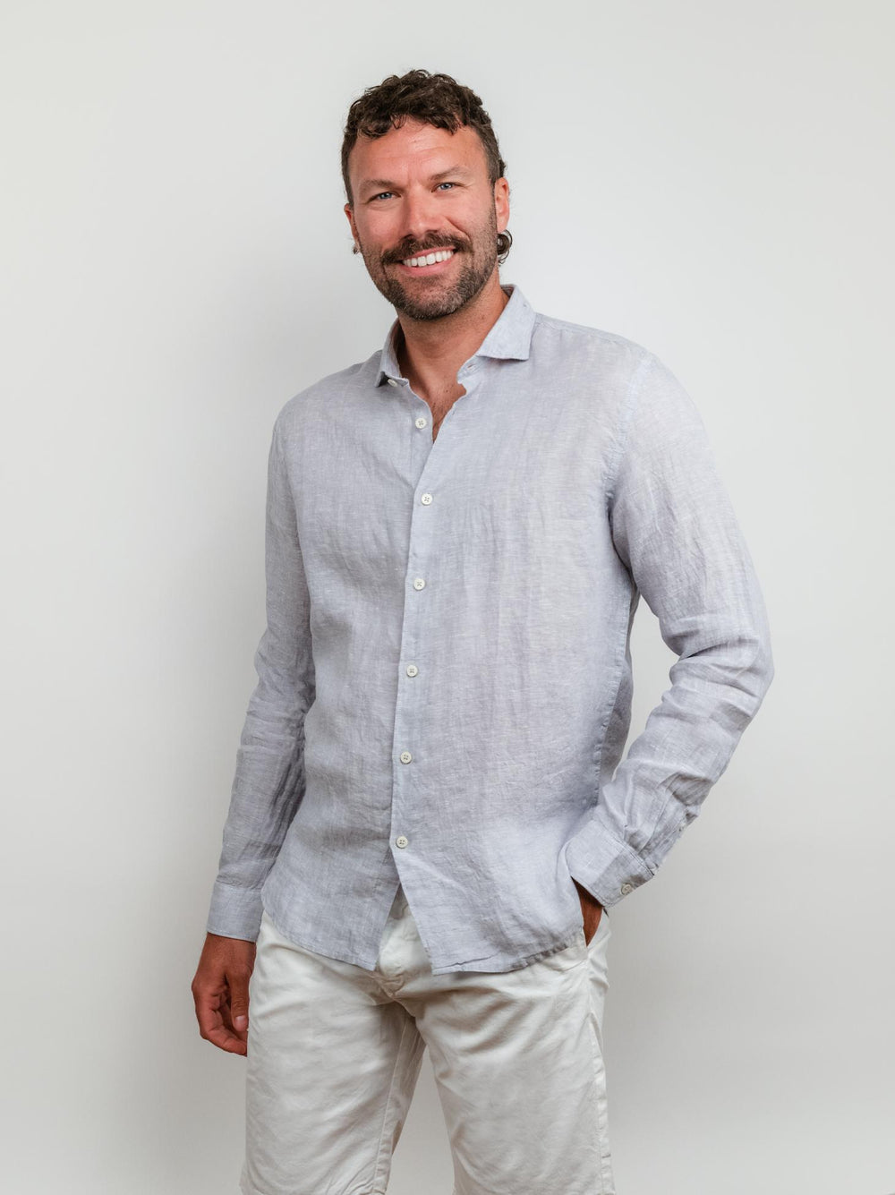 CAMICIA IN LINO GRIGIA