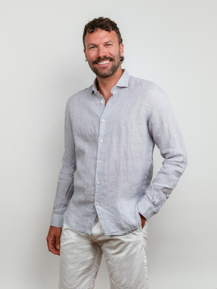 CAMICIA IN LINO GRIGIA