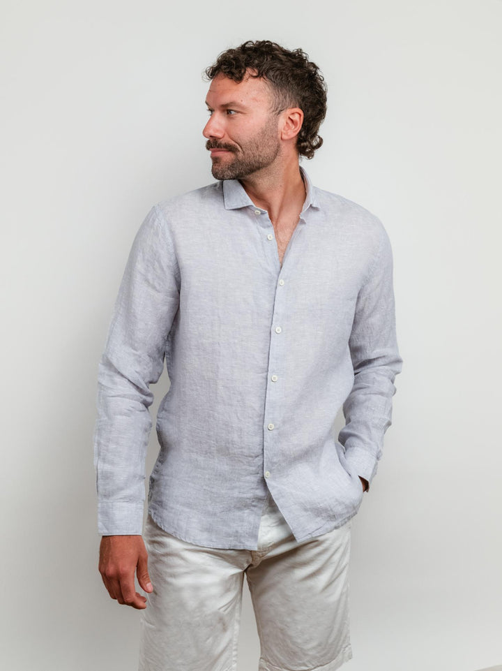 CAMICIA IN LINO GRIGIA