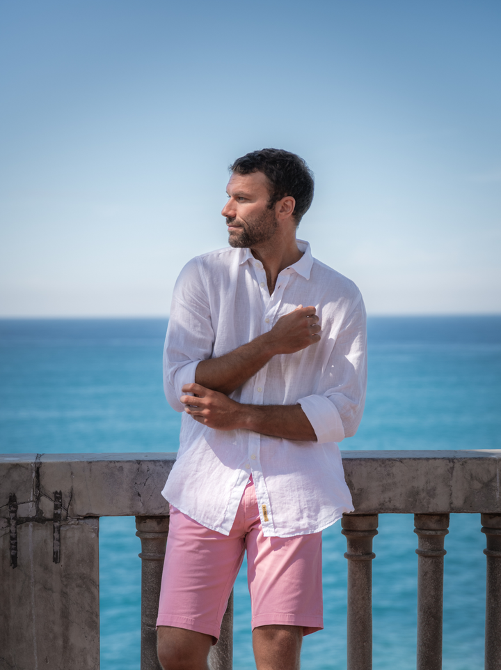 CAMICIA IN LINO TINTO CAPO BIANCO