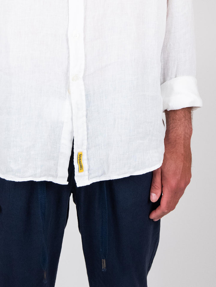 CAMICIA IN LINO TINTO CAPO BIANCO