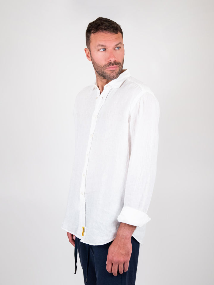 CAMICIA IN LINO TINTO CAPO BIANCO